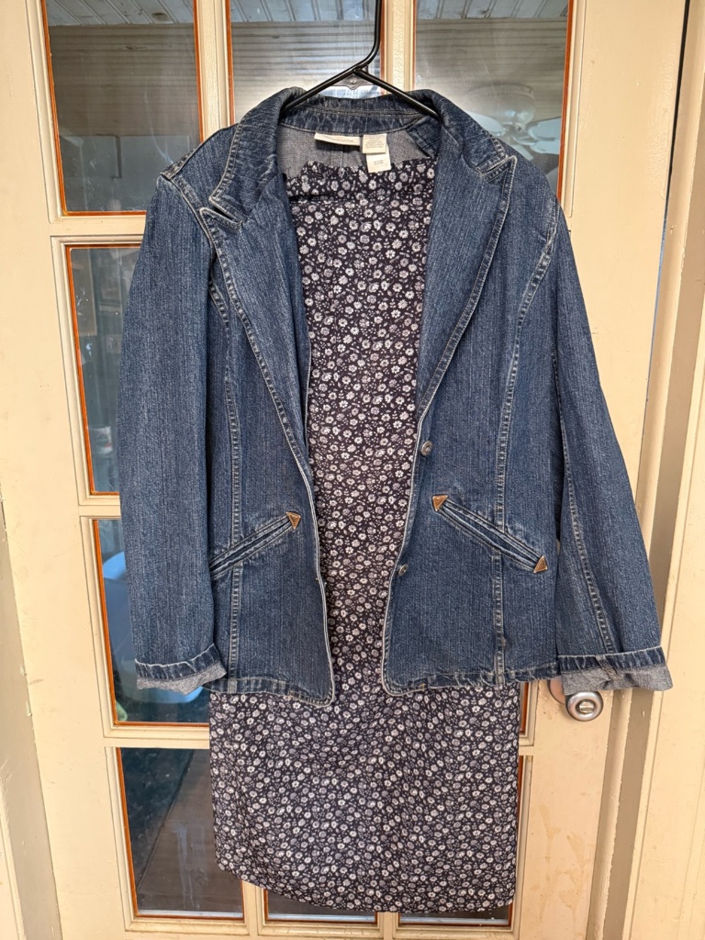 Western Style Dark Blue Denim Blazer - Picture 6 of 6